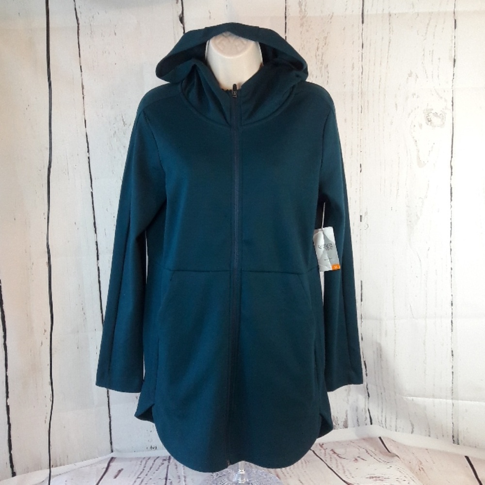 Danskin Ladies Front Zip Hooded Jacket Sz M 8-12